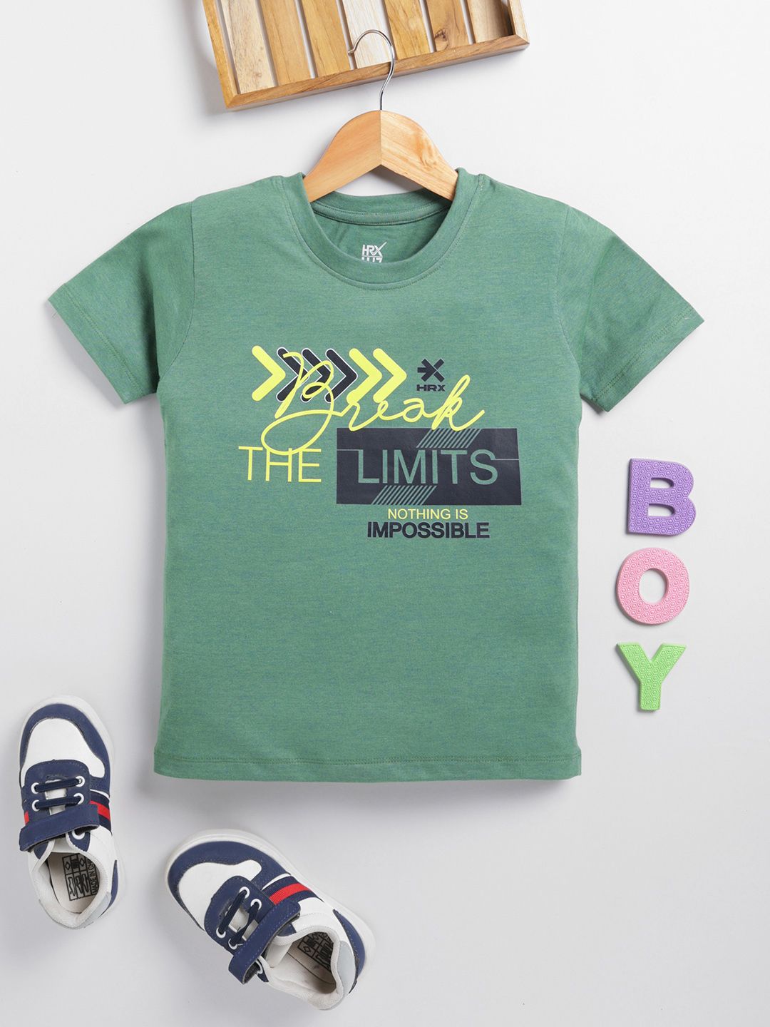 HRX by Hrithik Roshan HRX by Hrithik Roshan Boys Typography Printed Rapid Dry Sports T-shirt