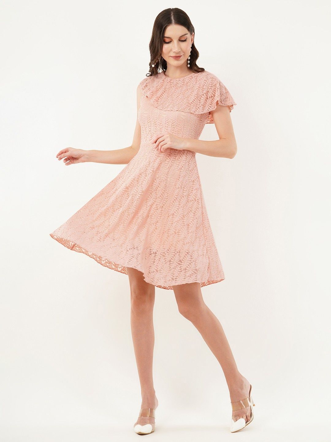 knee length dresses for ladies Red Camellia  3D Ribbon Embroidery Dress