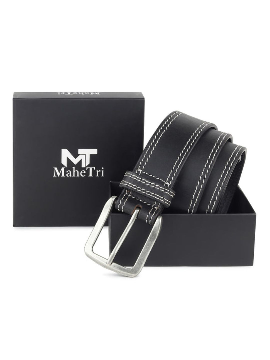 MaheTri Men Leather Slim Formal Belt