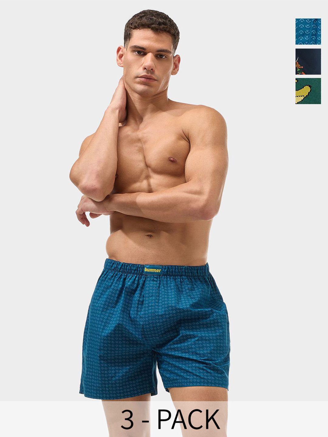 bummer Pack Of 3 Printed Boxers
