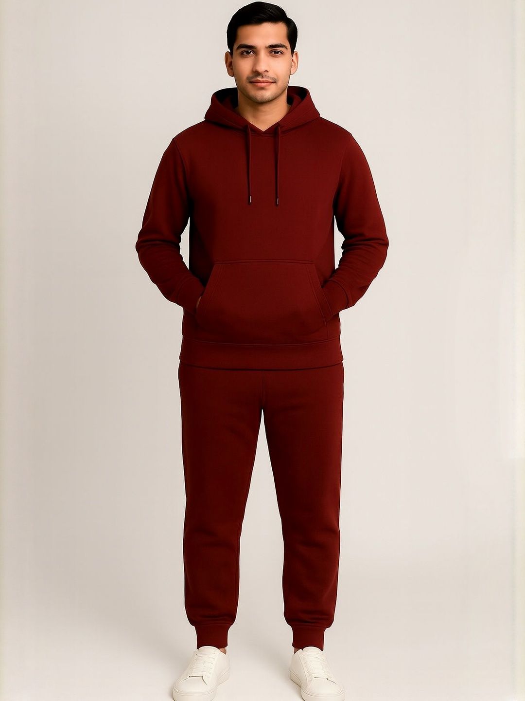 Apraa & Parma Men Hooded Solid Mid-Ris Long Sleeves Tracksuit