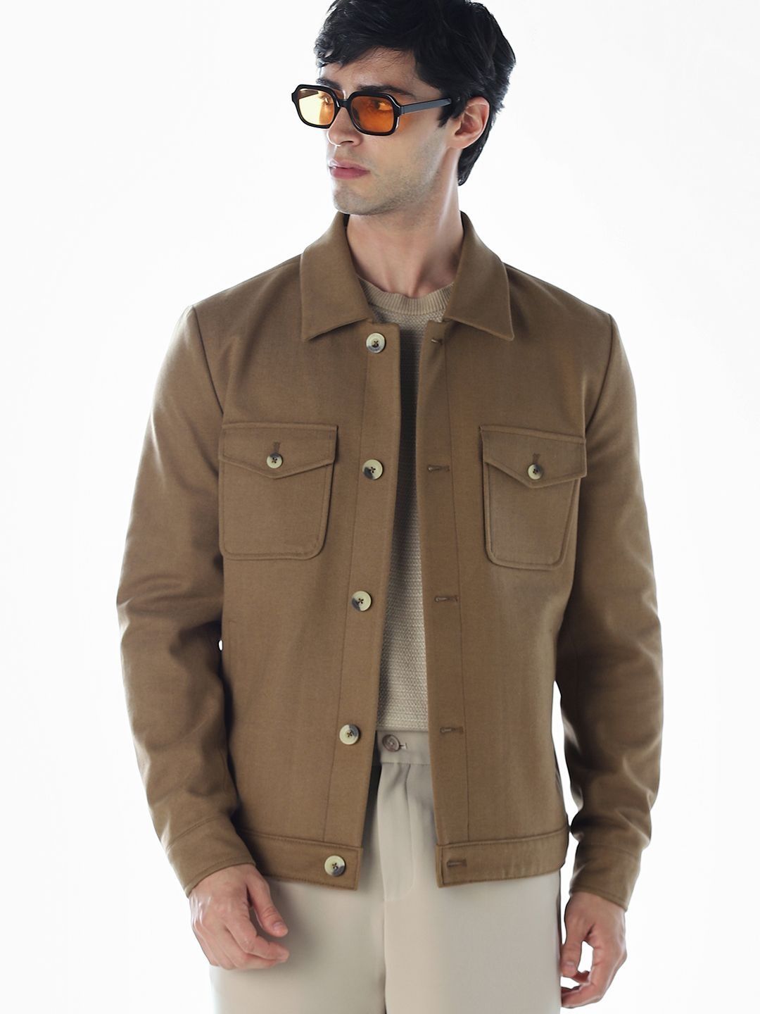 Jack & Jones Men Spread Collar Solid Tailored Jacket