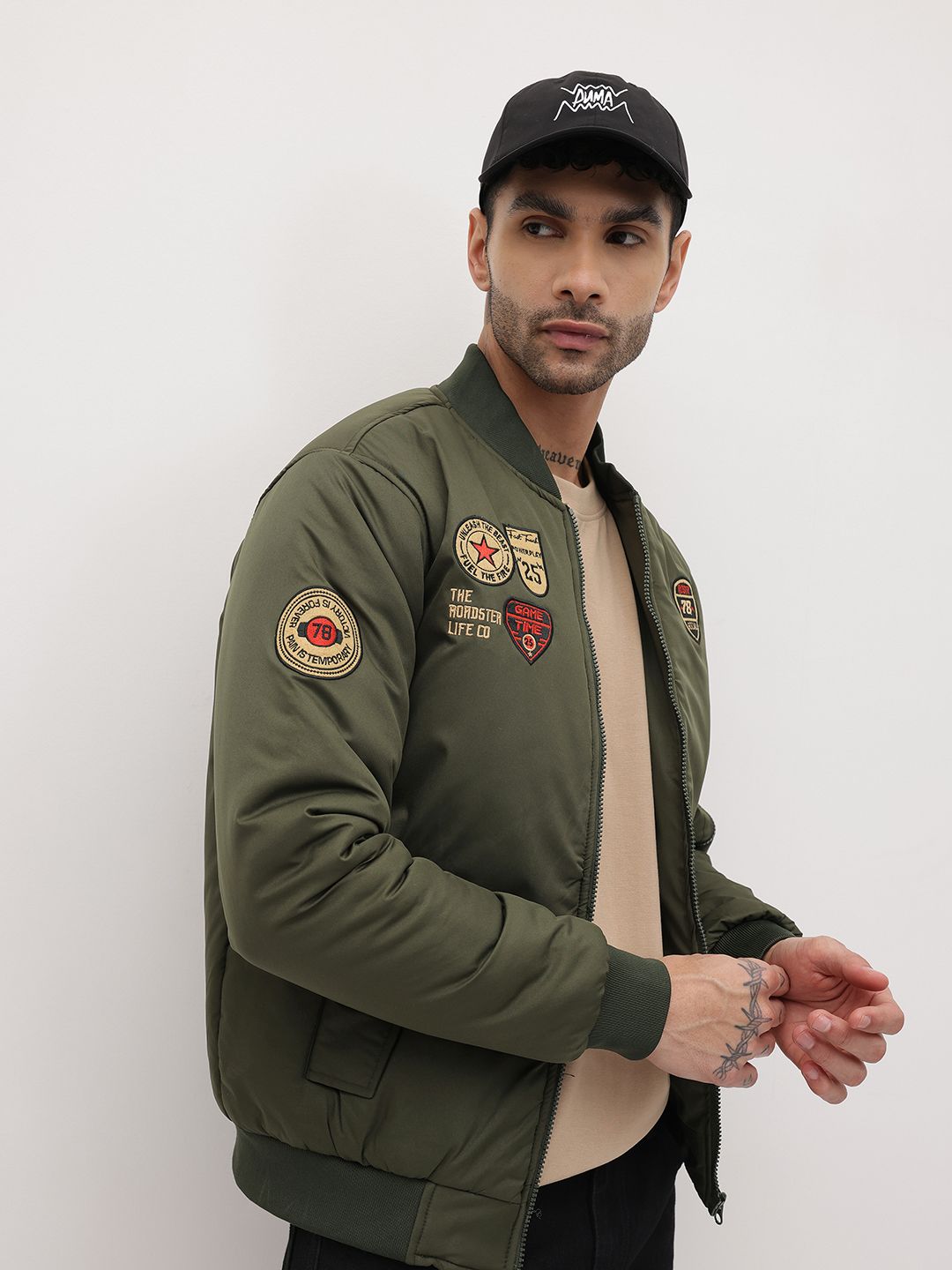 The Roadster Life Co. Applique Varsity Jacket