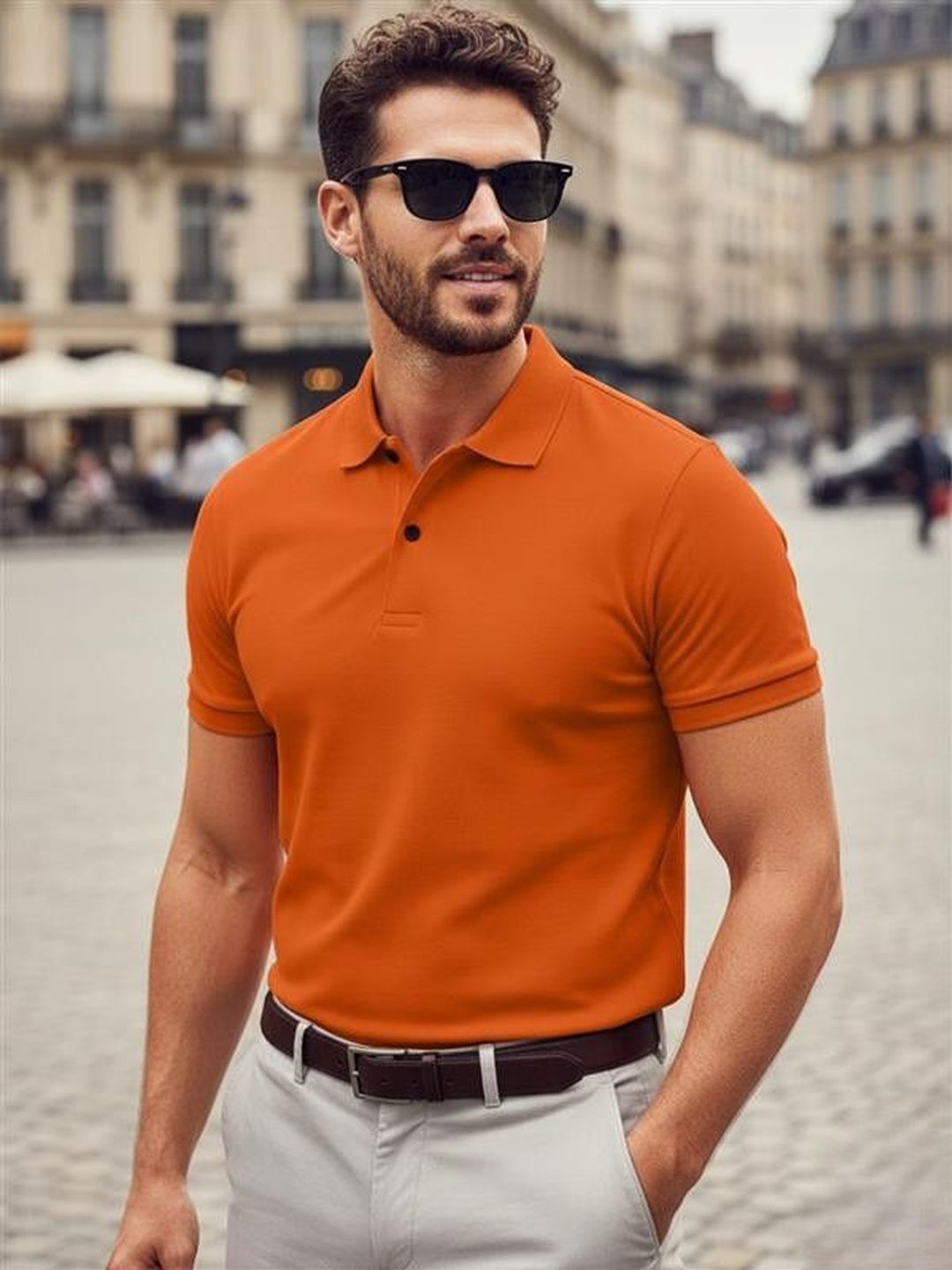 Leotude Polo Collar Cotton Casual T-shirt