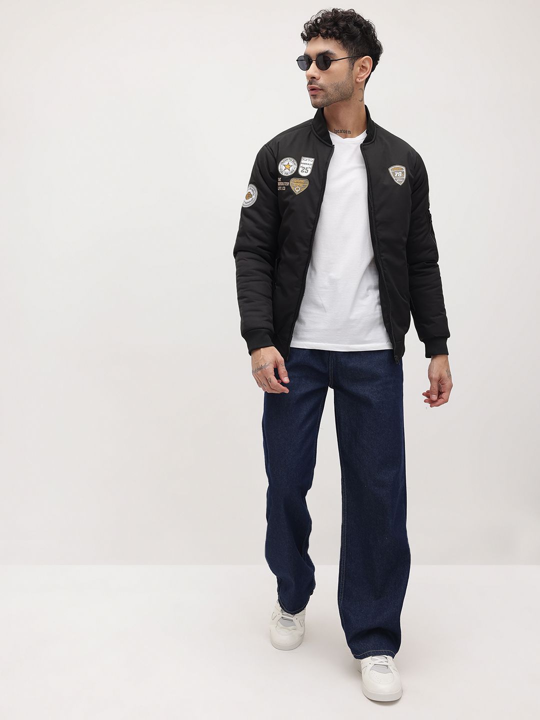 The Roadster Life Co. Typography Patchwork Bomber Jacket