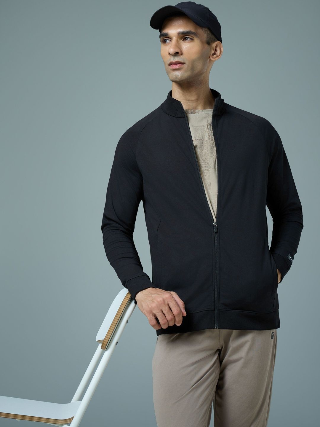 Technosport Men Mock Collar Solid Lightweight Sporty Jacket