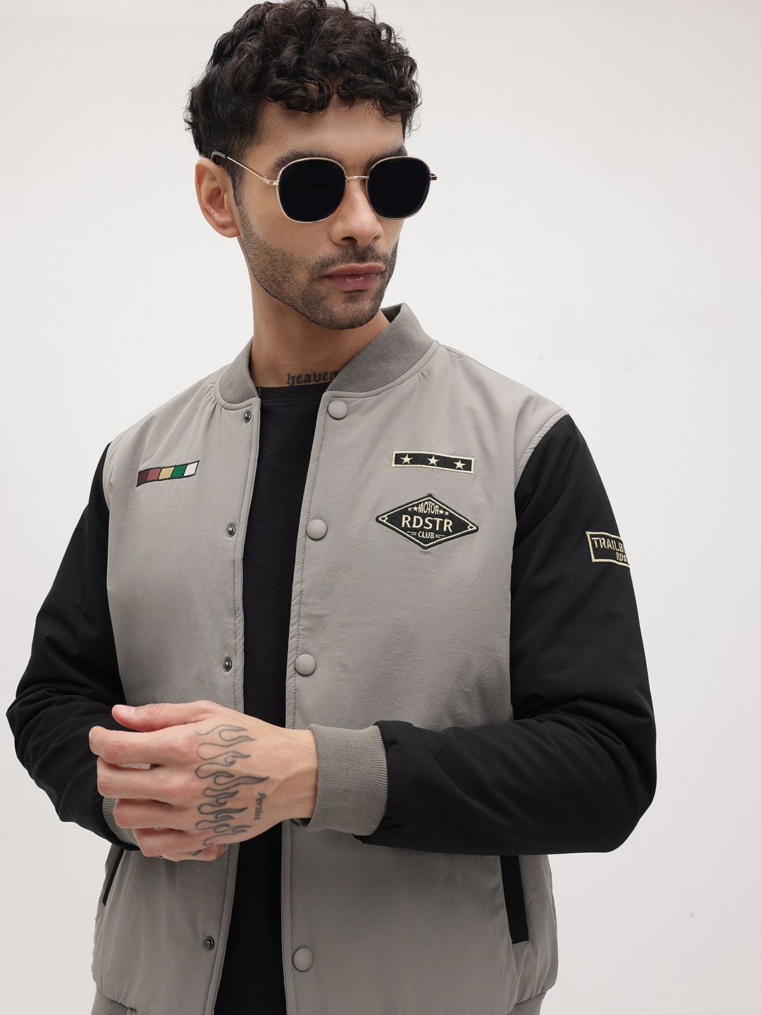 The Roadster Life Co. Applique Detail Bomber Jacket