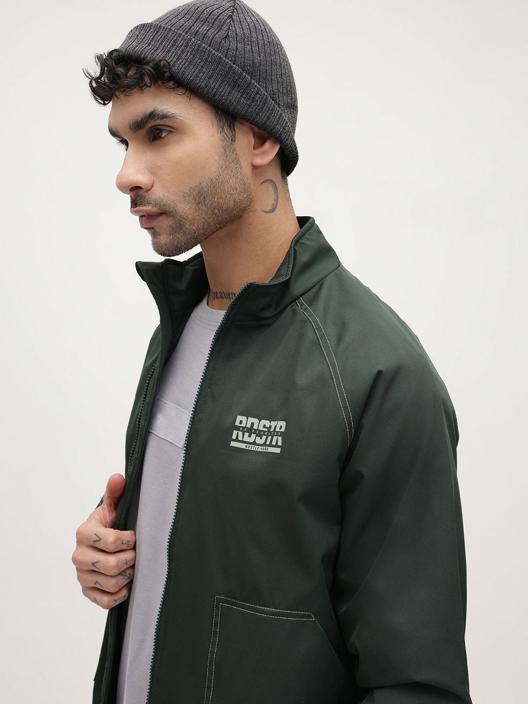 The Roadster Life Co. Typography Detail Raglan Sleeves Tailored Jacket