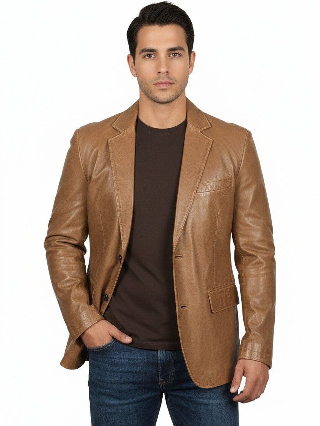SHIVAM ENTERPRISSE Shawl Collar Lightweight Longline Cotton Biker Jacket