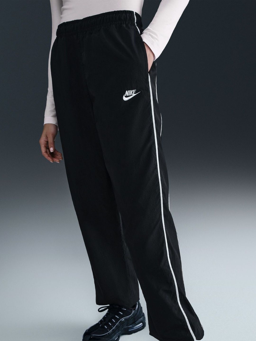 nike track pants white stripe