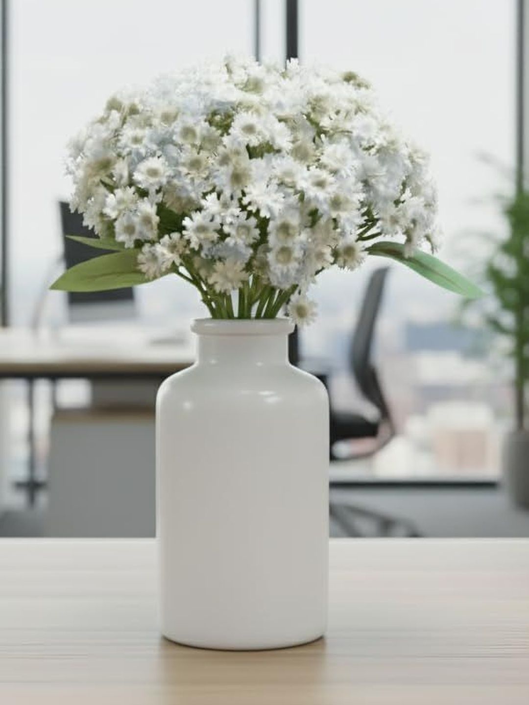 XERGY XERGY White & Green Artificial Baby Breath Flower Bouquet - 12 Stems