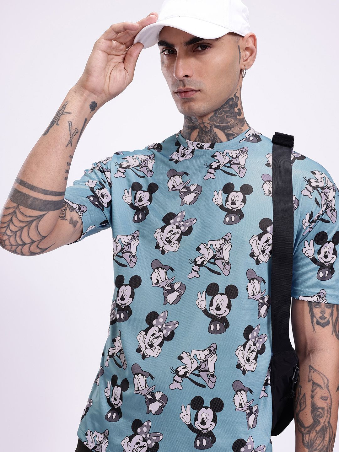 Kook N Keech Mickey Mouse Printed Drop-Shoulder Sleeves T-shirt