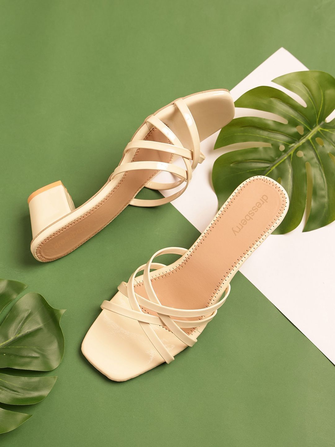 DressBerry Open-Toe Block Heels
