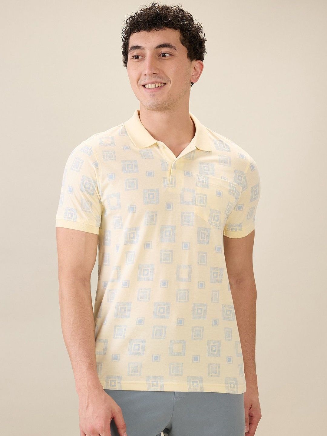 Parx Parx Men Printed Polo Collar Pure Cotton Pockets T-shirt
