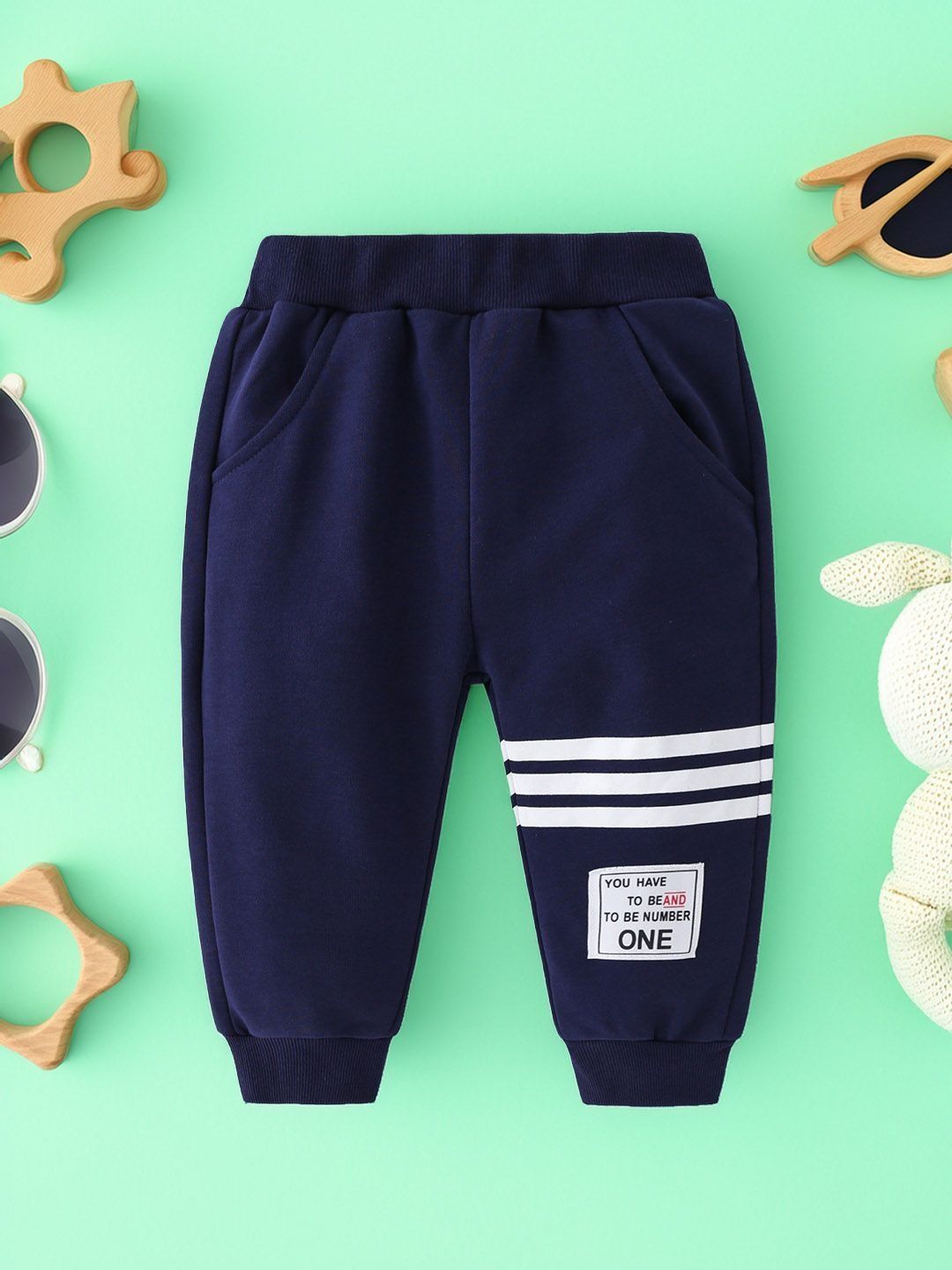 Xsole Boys Striped Mid-Rise Joggers