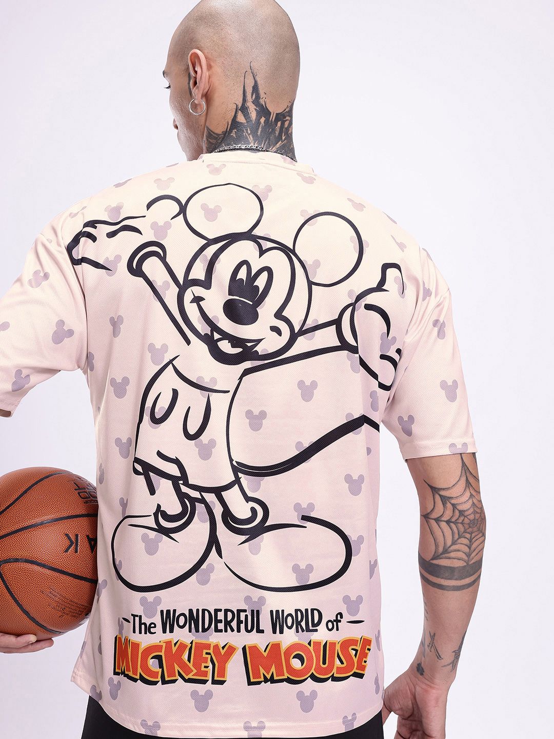Kook N Keech Mickey Mouse Printed Drop-Shoulder Sleeves Oversized T-shirt