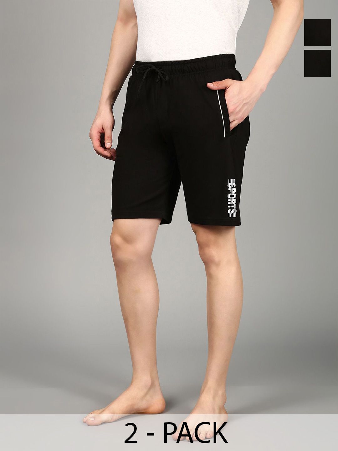 Roadster The Roadster Lifestyle Co. Men Pack of 2 Pure Cotton Mid-Rise Breathable Lounge Shorts