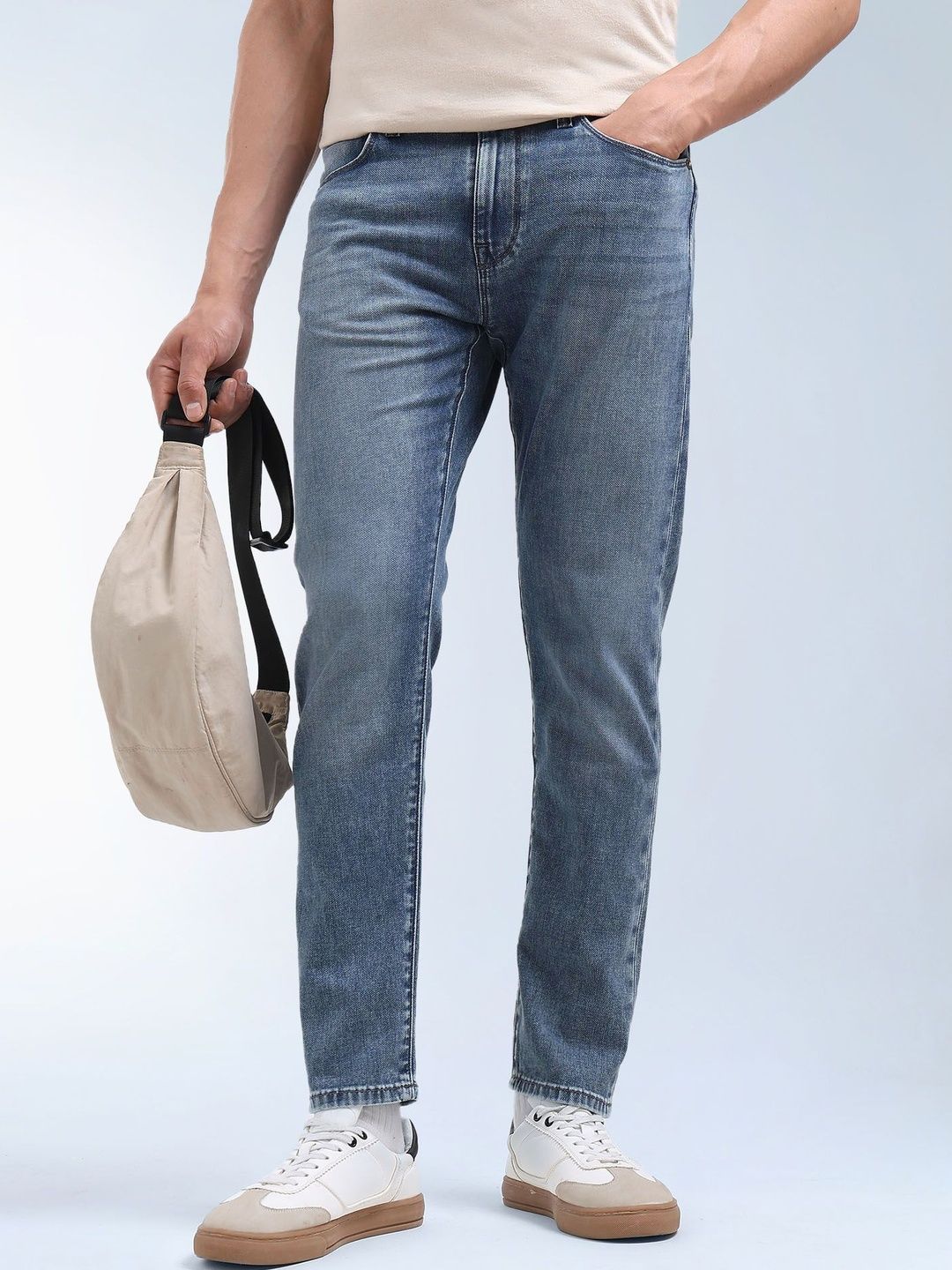 Flying Machine Men Tapered Fit Mid-Rise Stretchable Jeans