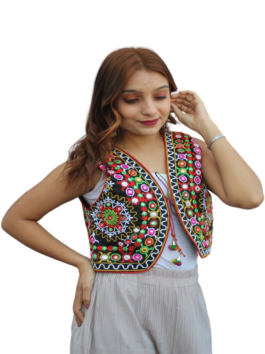 TAVAN Floral Embroidered Shrug