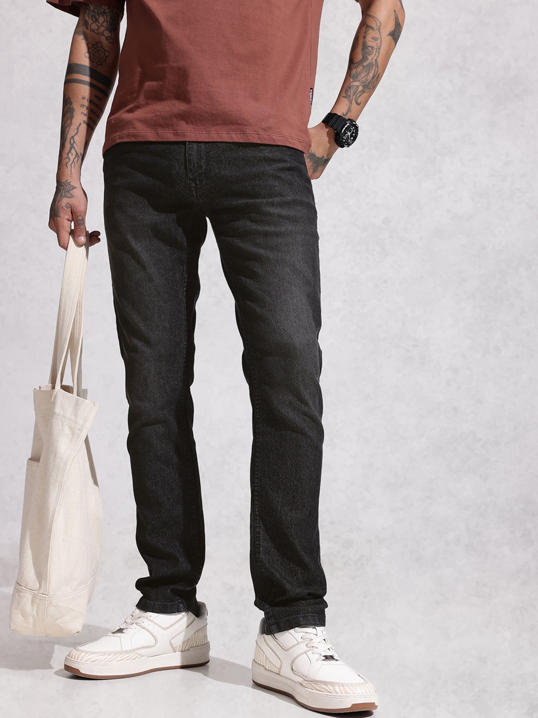 WROGN Men Slim Fit Stretchable Jeans
