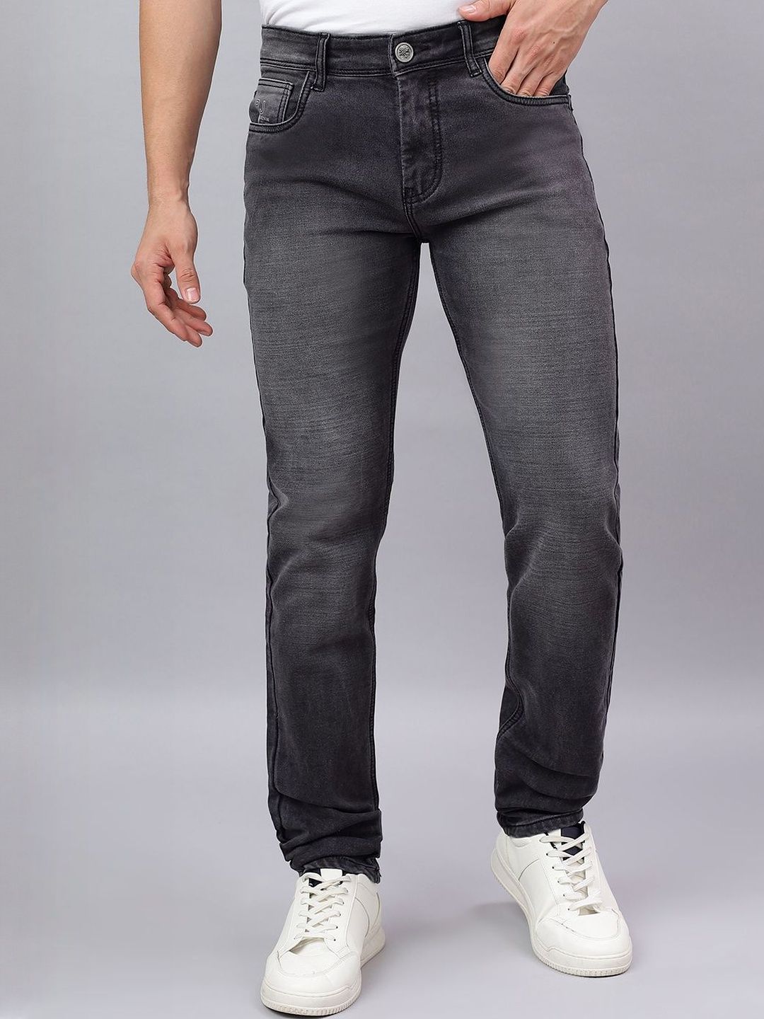 RJ Denim Men Slim Fit Mid-Rise Stretchable Light Fade Denim Jeans