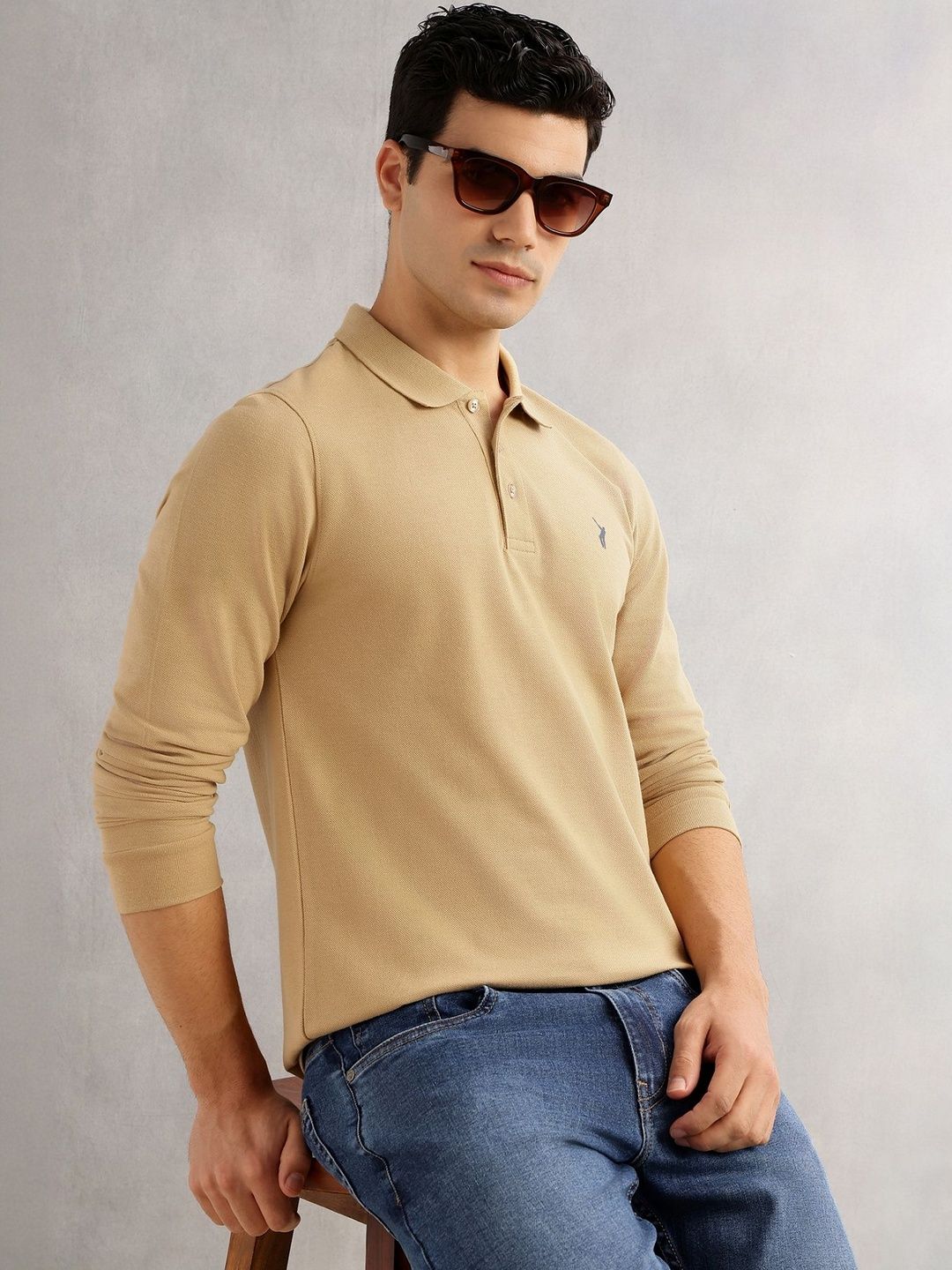 Thomas Scott Men Polo Collar Long Sleeve T-Shirt