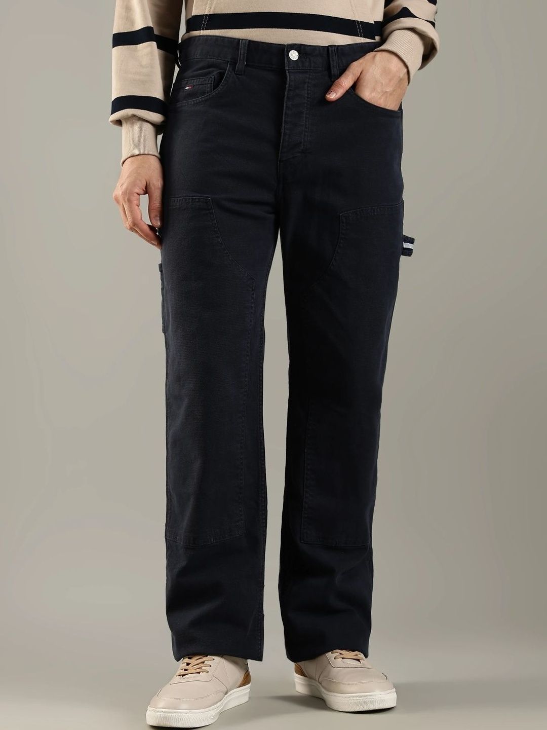 Mid-Rise Straight Fit Cargo Styles Jeans