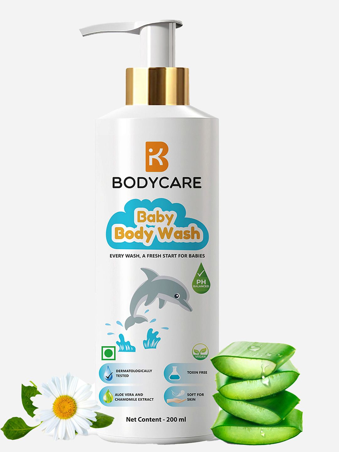 Bodycare Baby Body Wash With Aloe Vera & Chamomile Extract - 200 ml