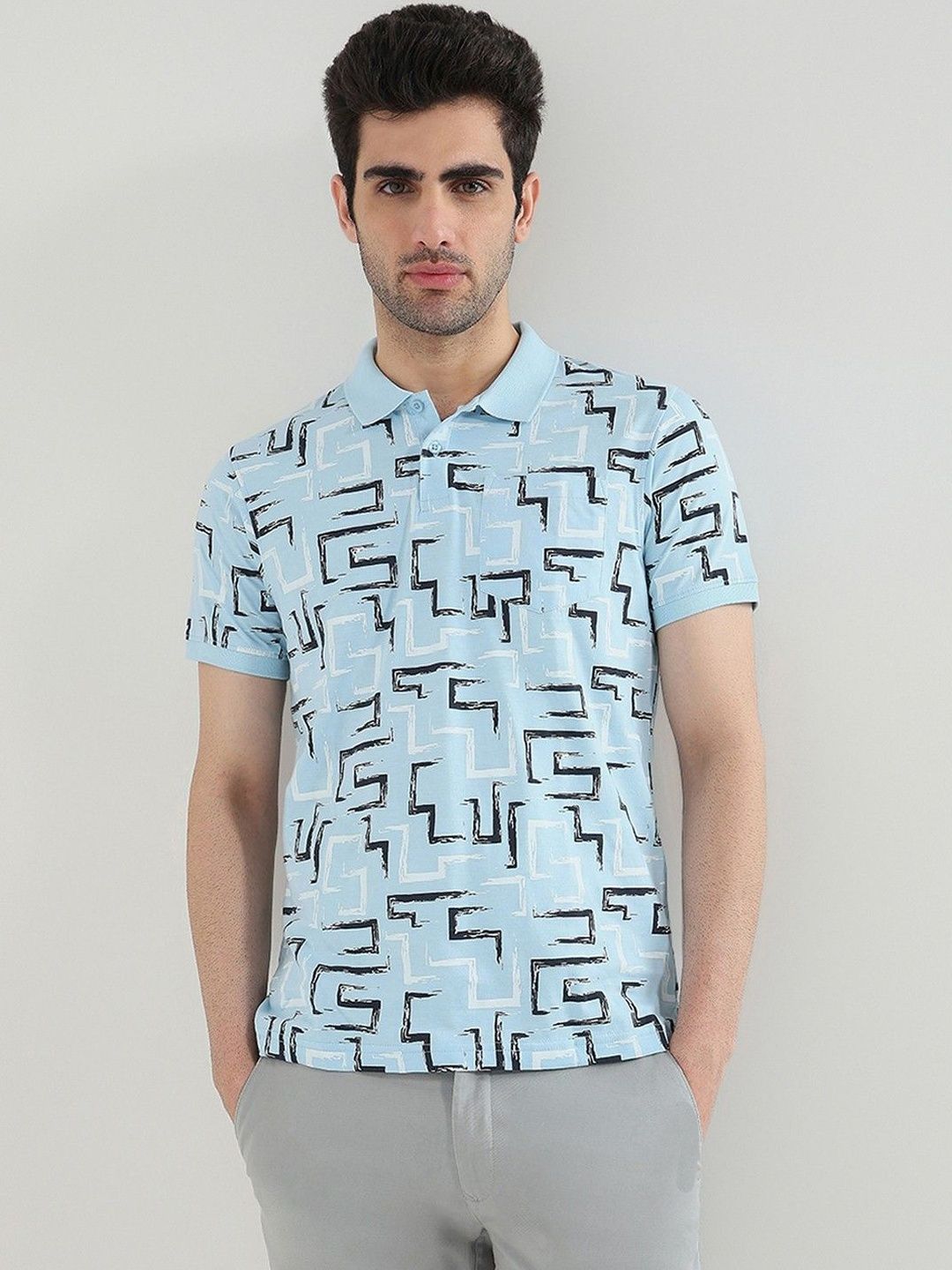 Parx Men Printed Polo Collar T-shirt