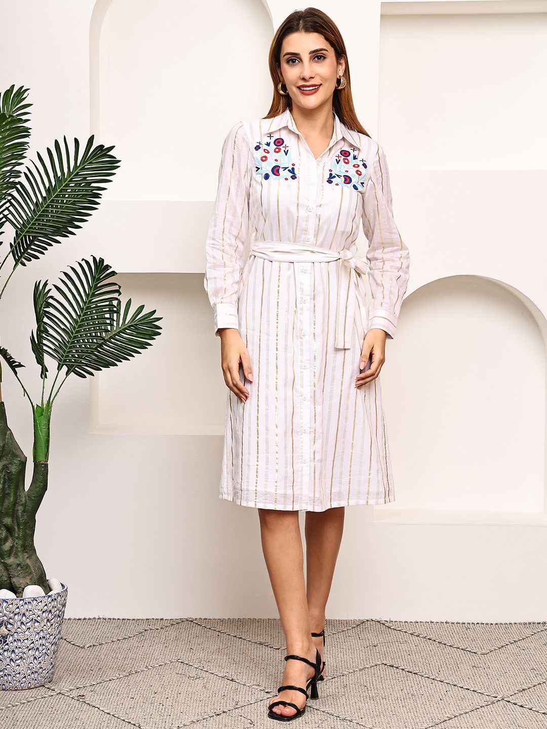 CORSICA Striped Shirt Dress