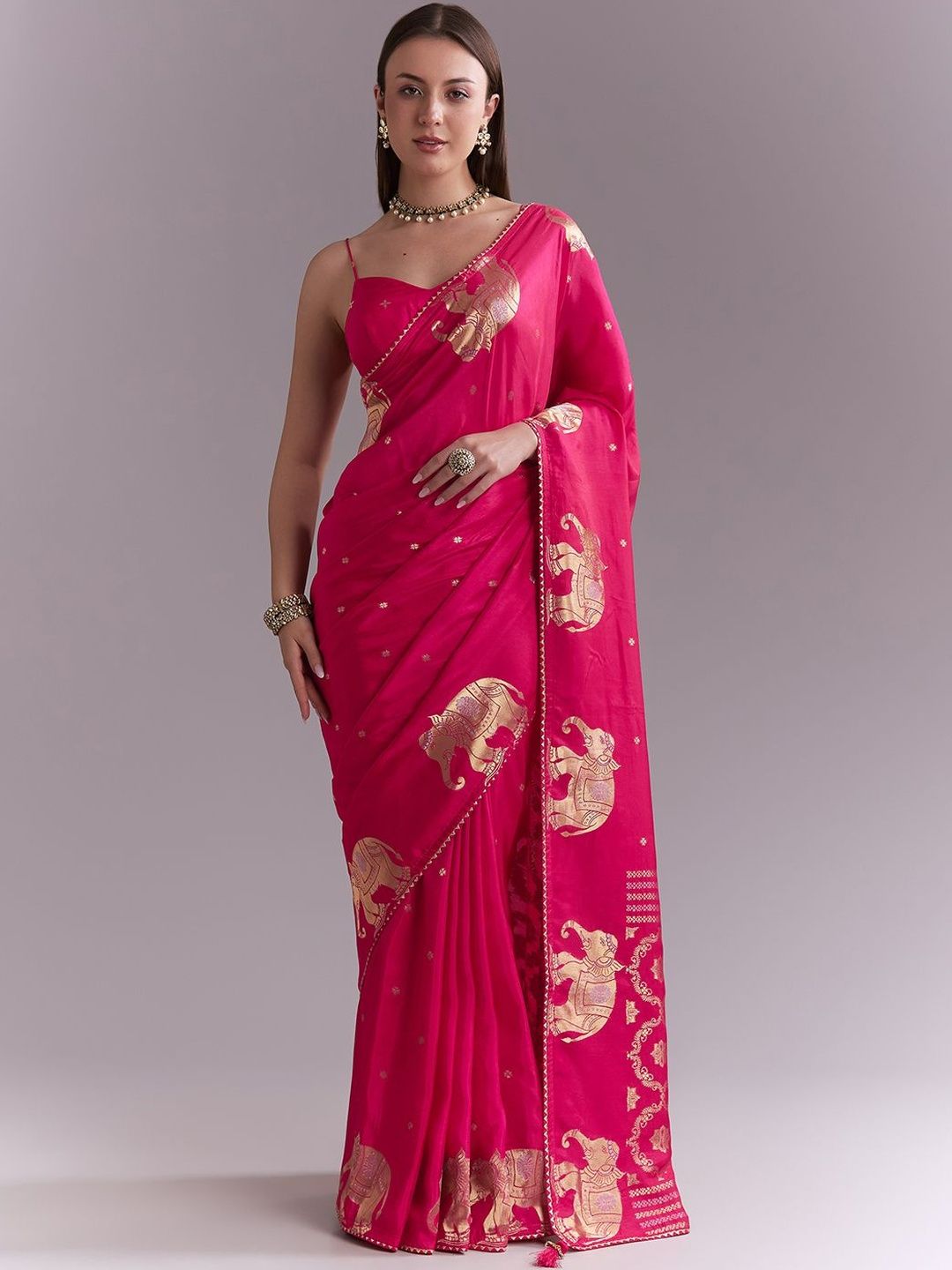 KALKI Fashion KALKI Fashion Women Ethnic Motifs Woven Design Zari Saree