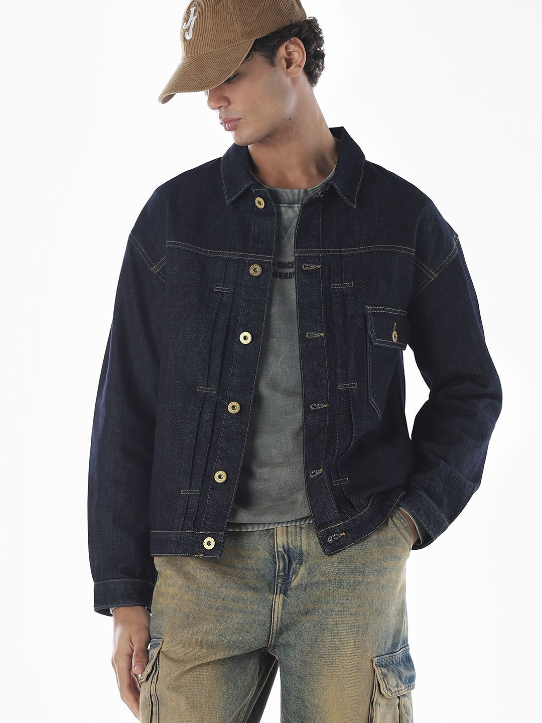 Jack & Jones Contrast Stitch Pure Cotton Denim Jacket