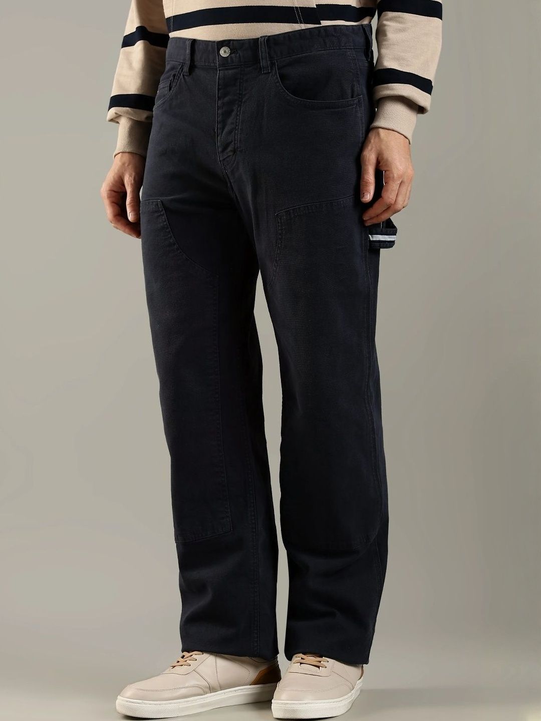 Mid-Rise Straight Fit Cargo Styles Jeans