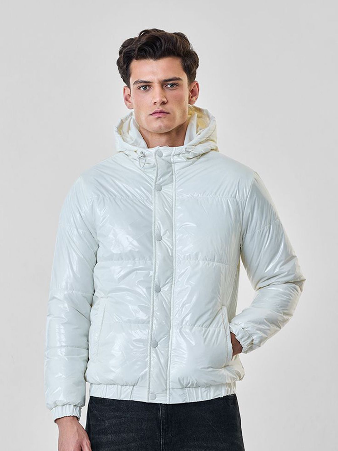 Snitch Men Hooded Long Sleeves Lightweight Padded Jacket