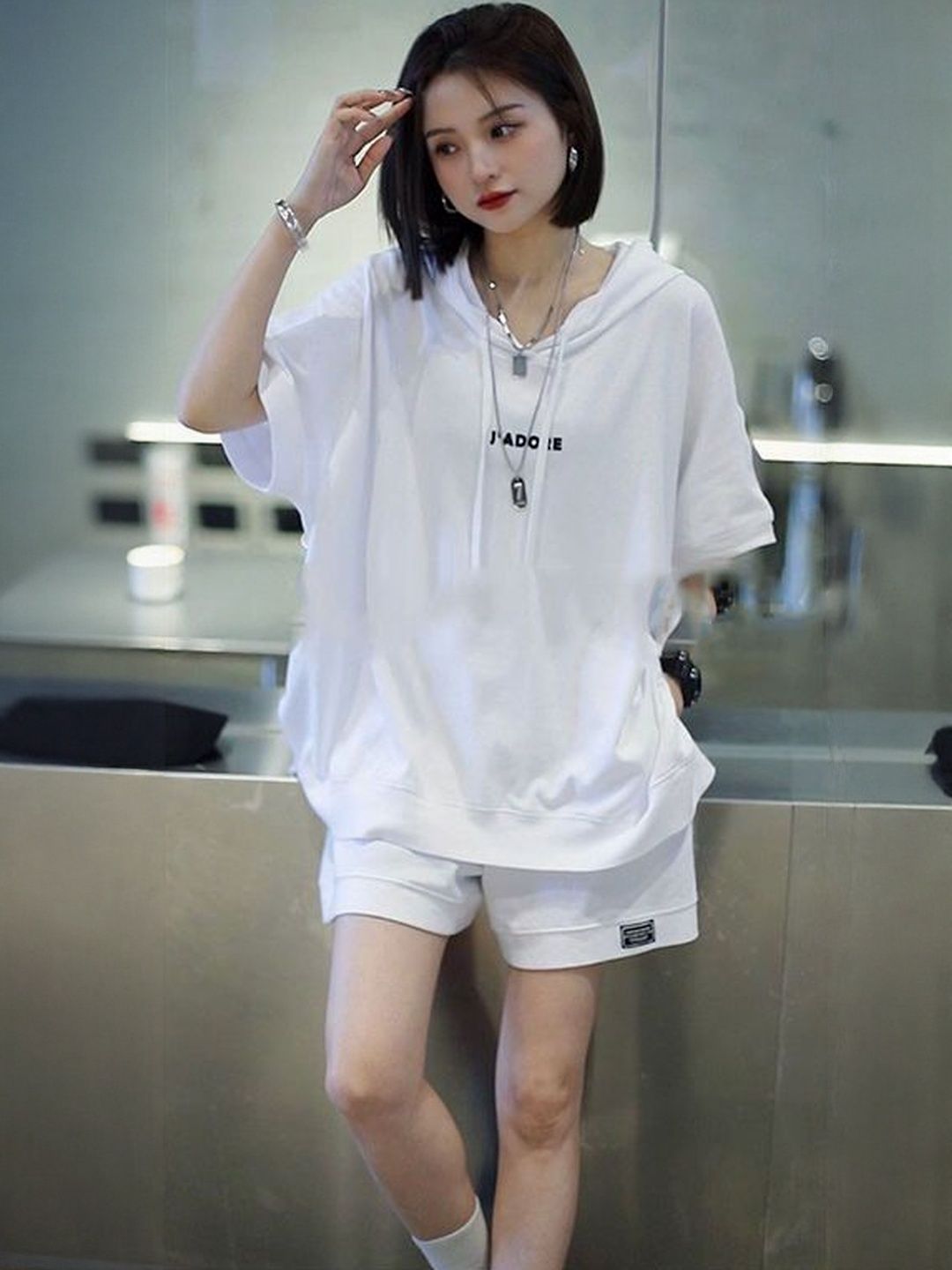 StyleCast x Revolte Hooded T-shirt & Shorts