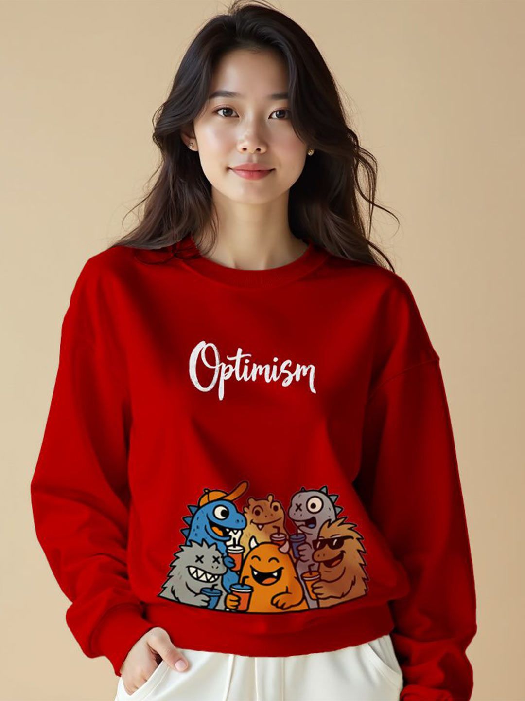 Infirax Women Printed Pullover Sweatshirt