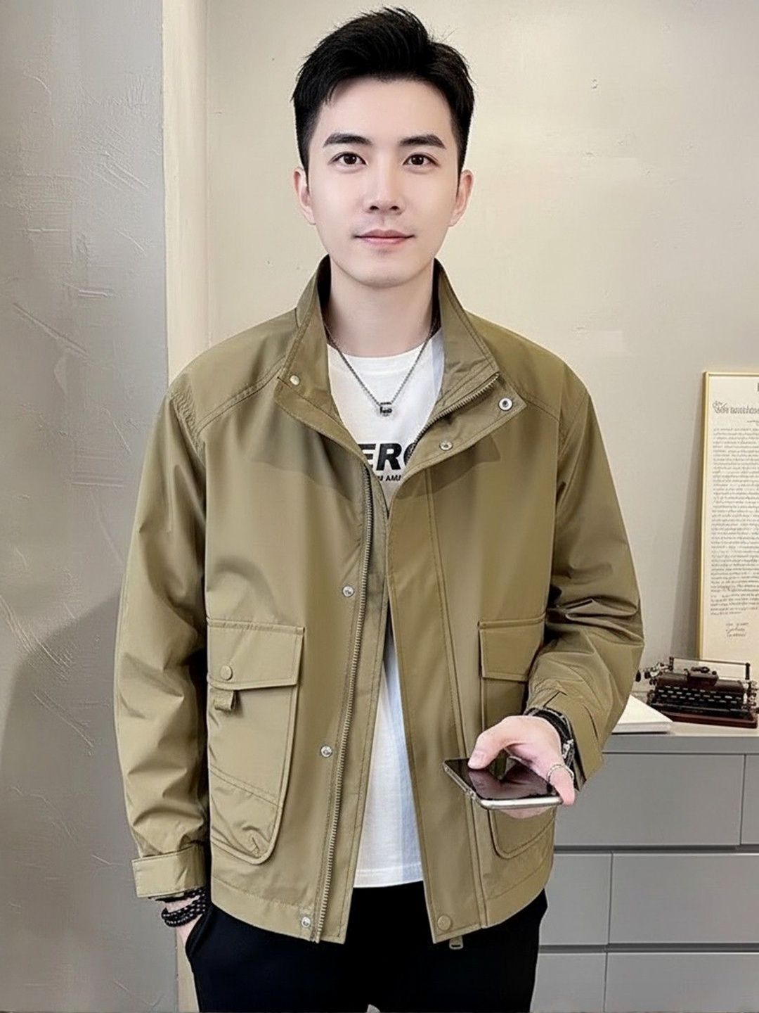 HERE&NOW Mock Collar Windcheater Tailored Jacket