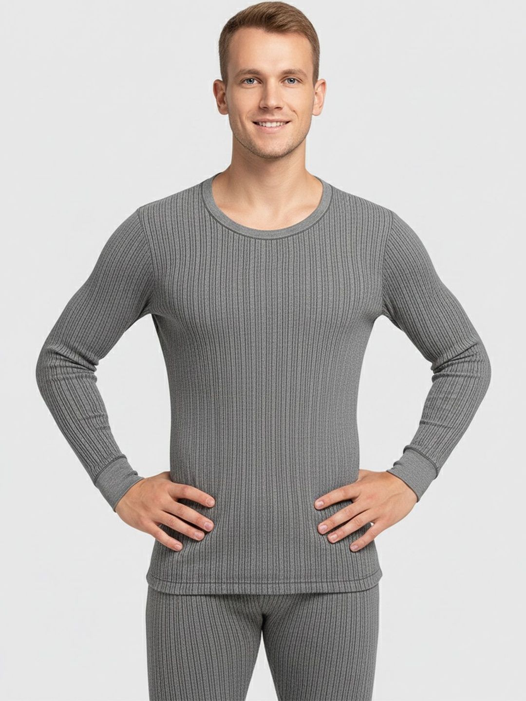 Lux Cozi Ribbed Round Neck Thermal Tops