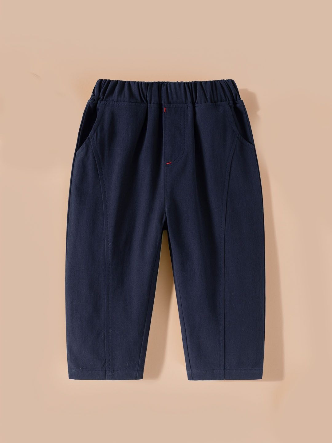 Xsole Boys Panelled Mid-Rise Elasticated Trousers with Pockets