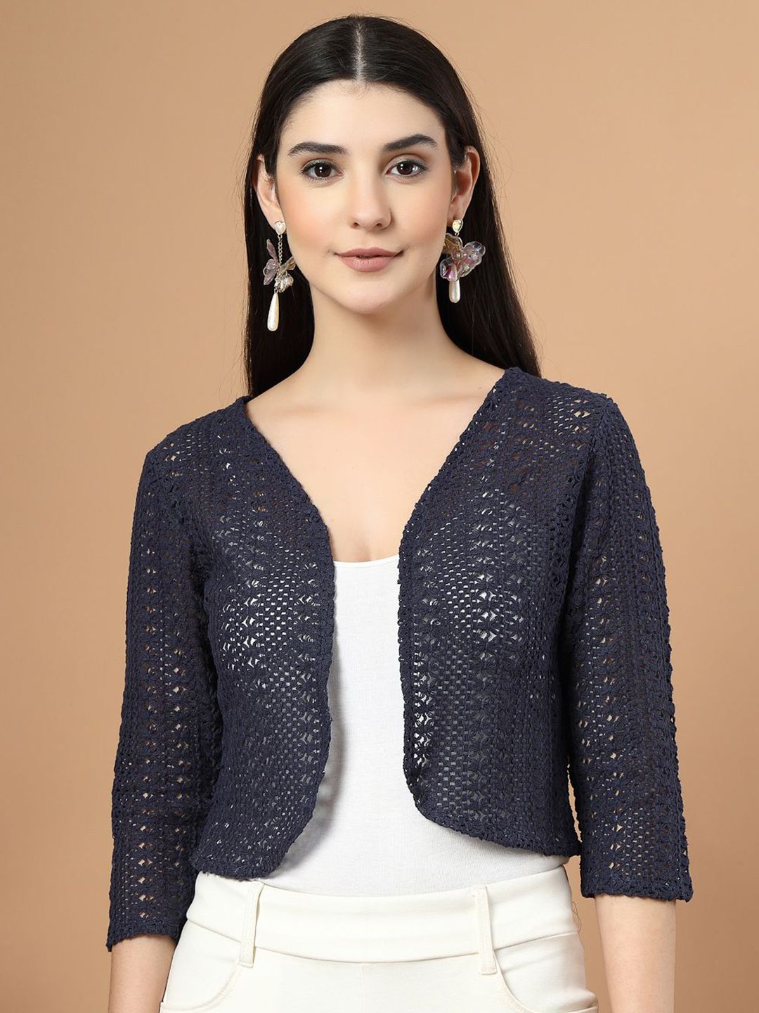 Style Quotient Open Front Crop Shrug