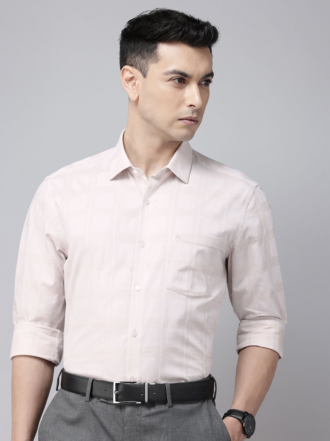 Arrow Manhattan Slim Fit Checked Pure Cotton Formal Shirt