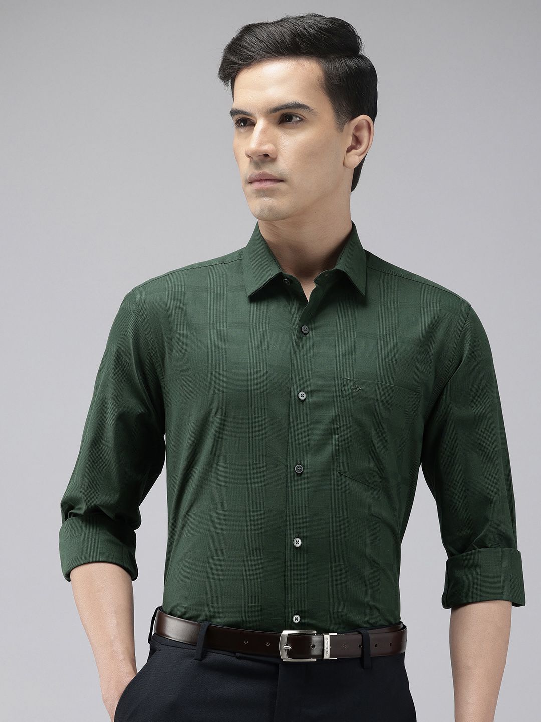 Arrow Manhattan Slim Fit Checked Pure Cotton Formal Shirt