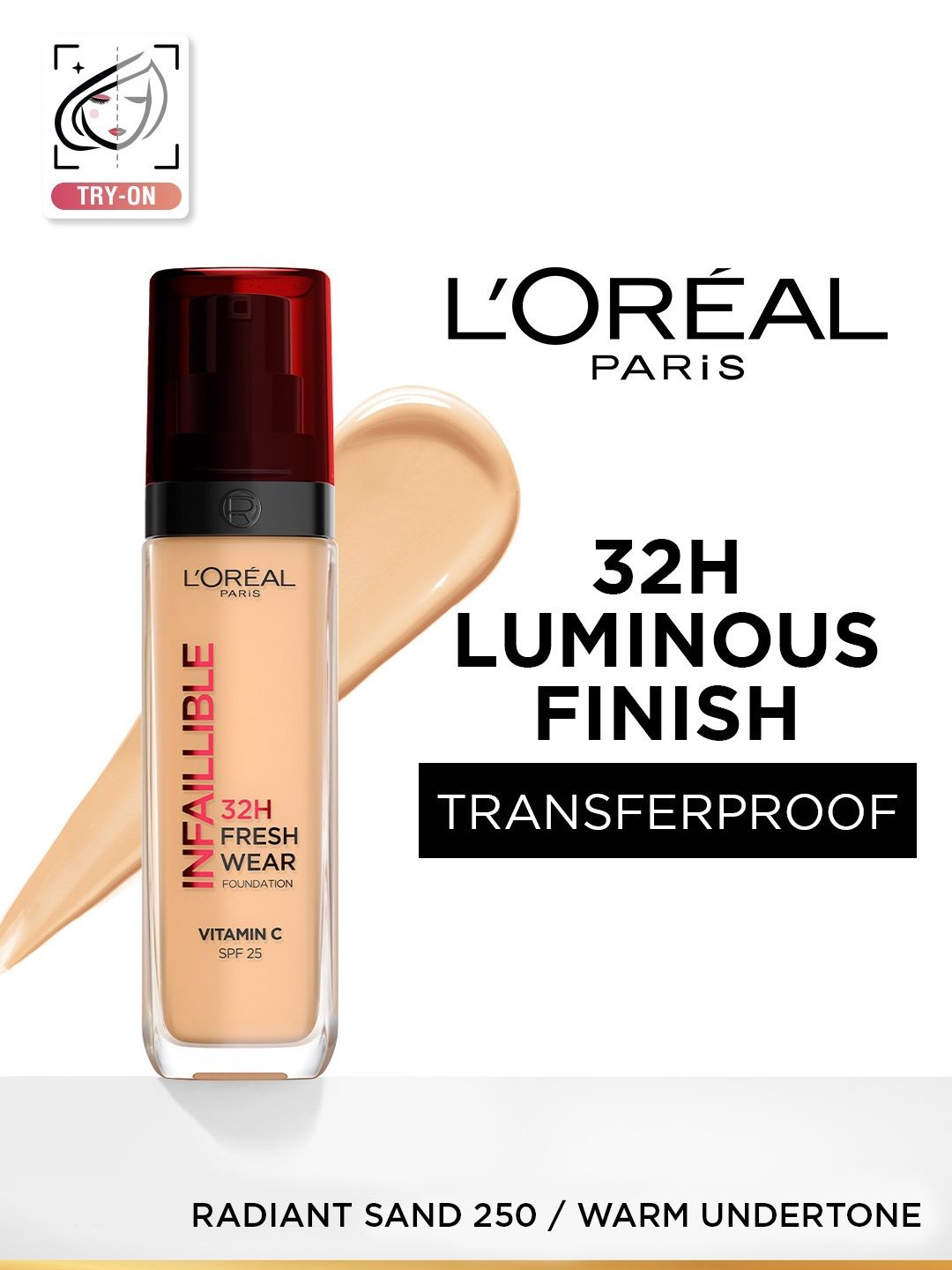 LOreal LOreal Paris Infallible 32H Fresh Wear Foundation 30 ml - Radiant Sand 250