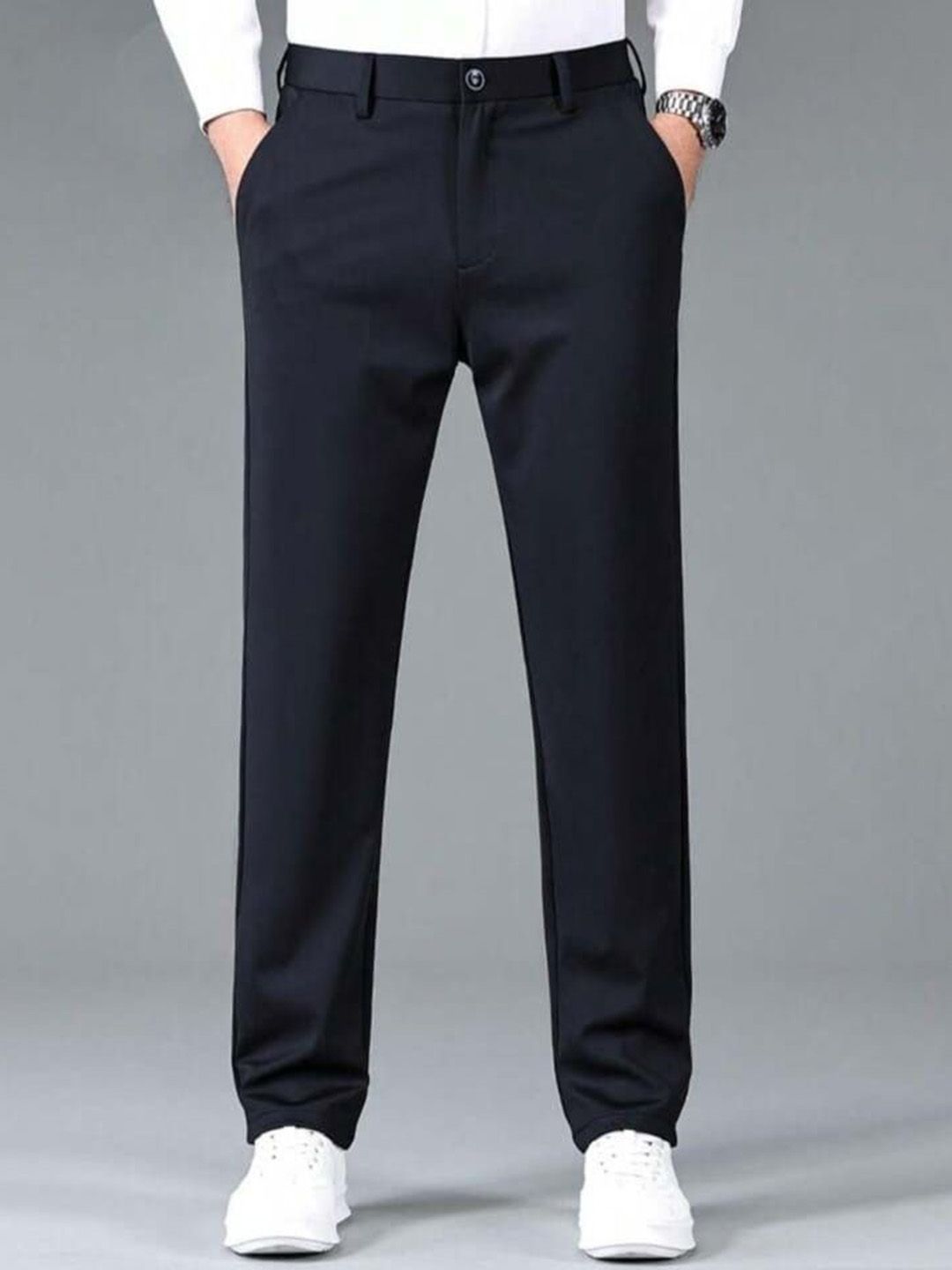 Next One Men Korean Straight Leg Straight Fit Trousers