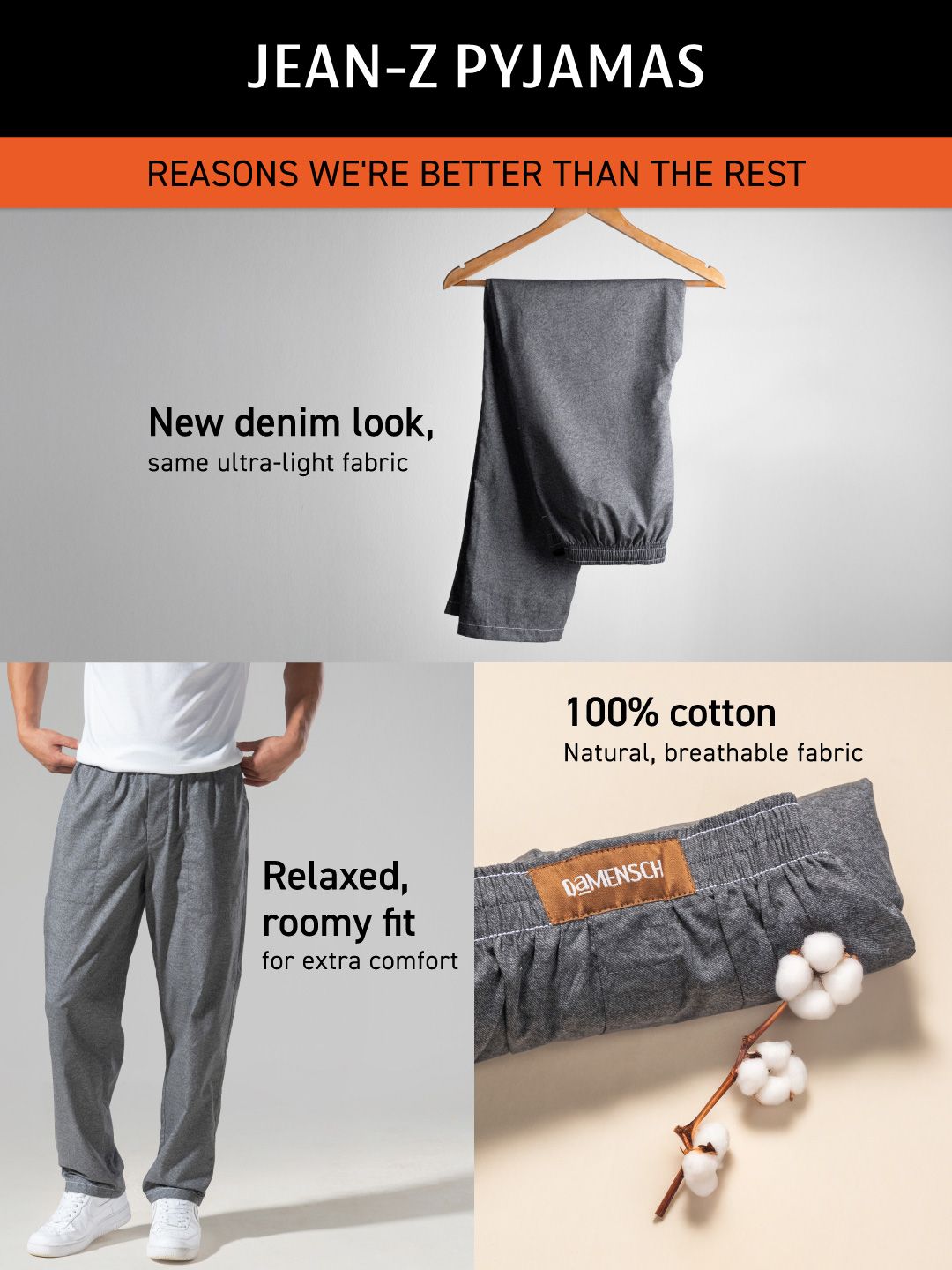 Buy DAMENSCH Pure Cotton Ultra Light Relaxed Fit Jean-Z Lounge