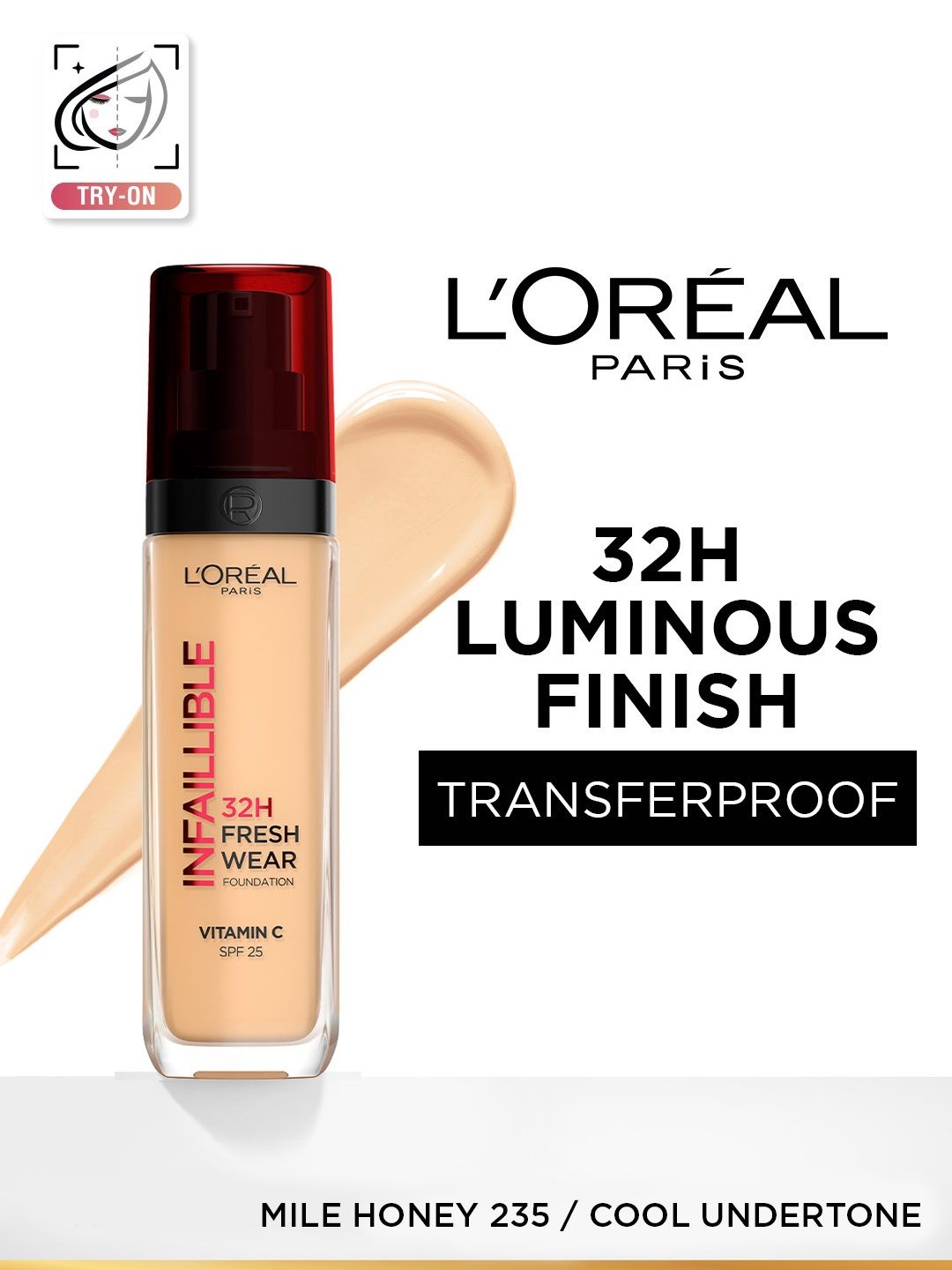 LOreal LOreal Paris Infallible 32H Fresh Wear SPF25 Foundation with Vitamin C 30ml - Honey 235