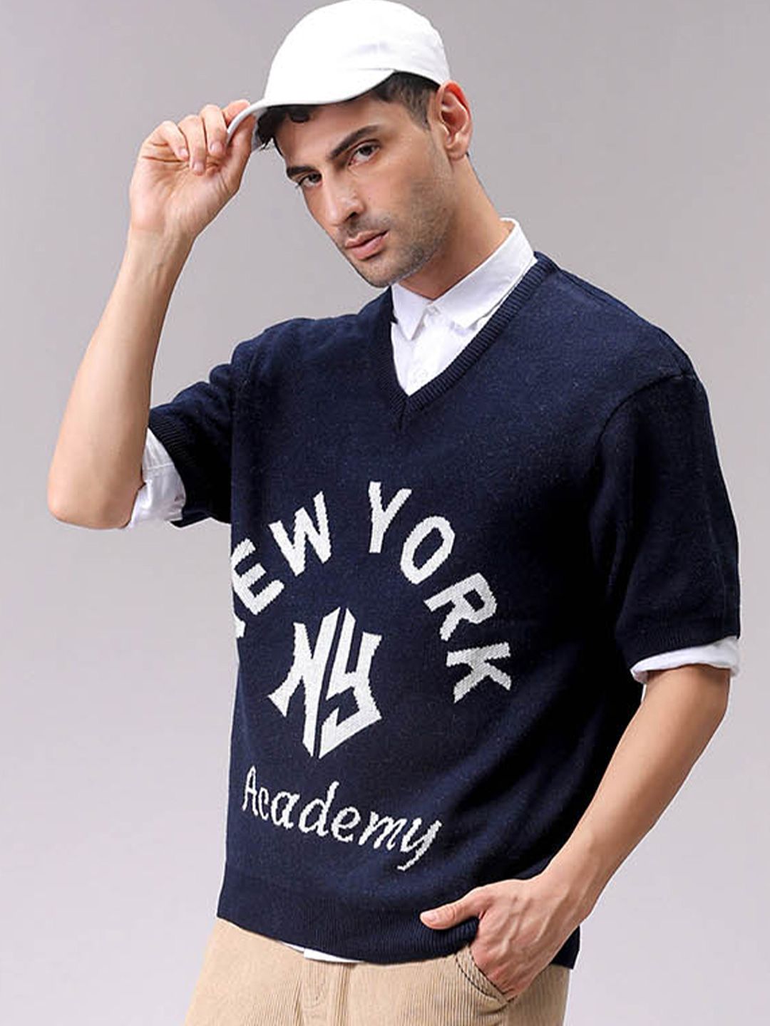 The Indian Garage Co Typography Printed V-Neck Pullover