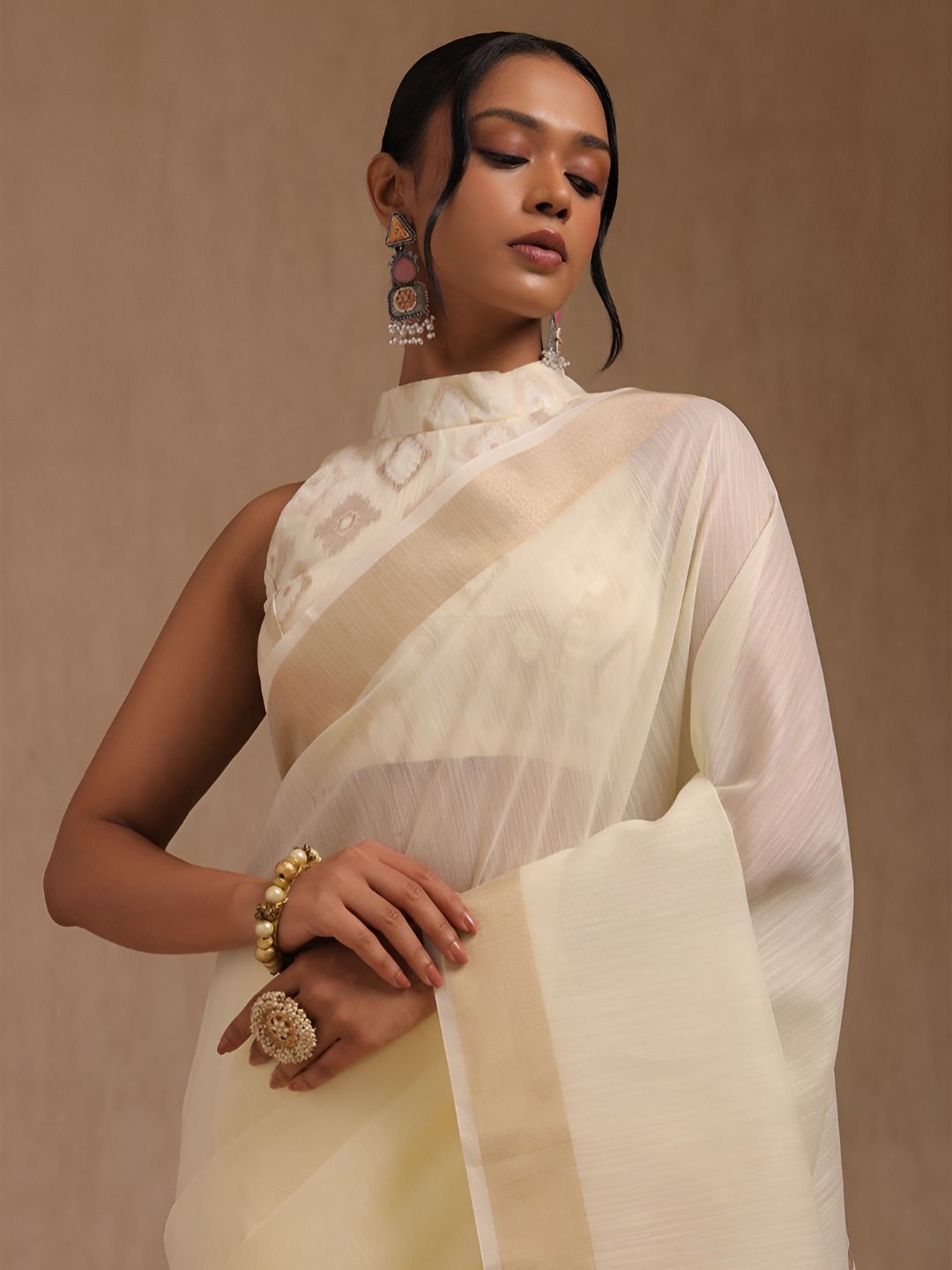 Soch Soch Solid Woven Design Zari Saree