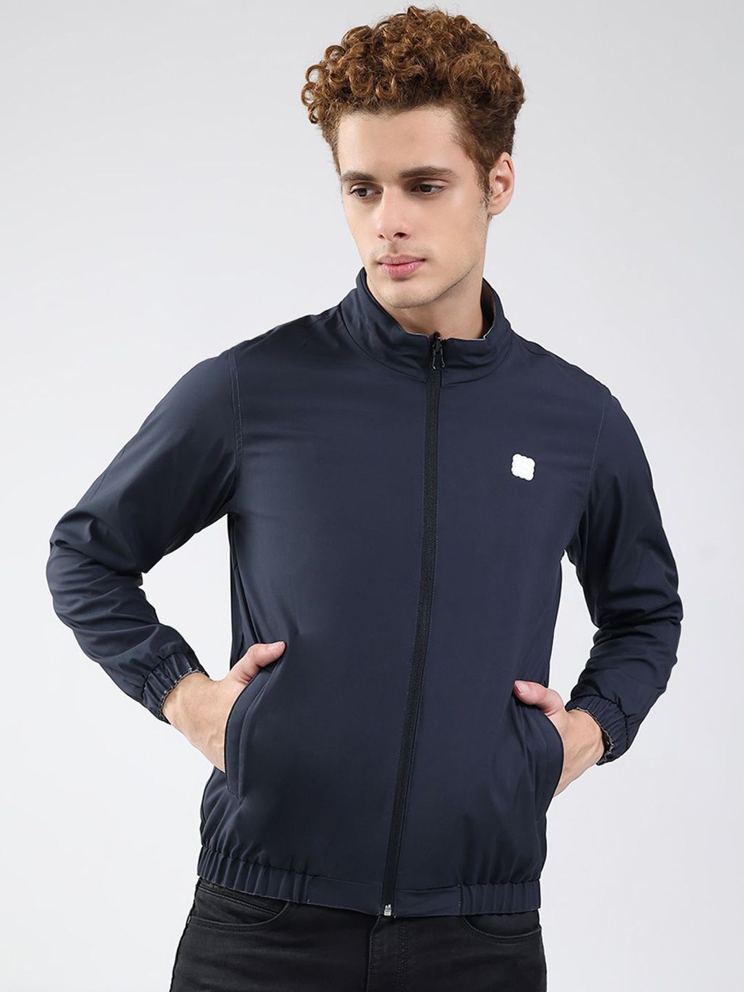 Buy rock.it Men Solid Mock Collar Reversible Puffer Jacket