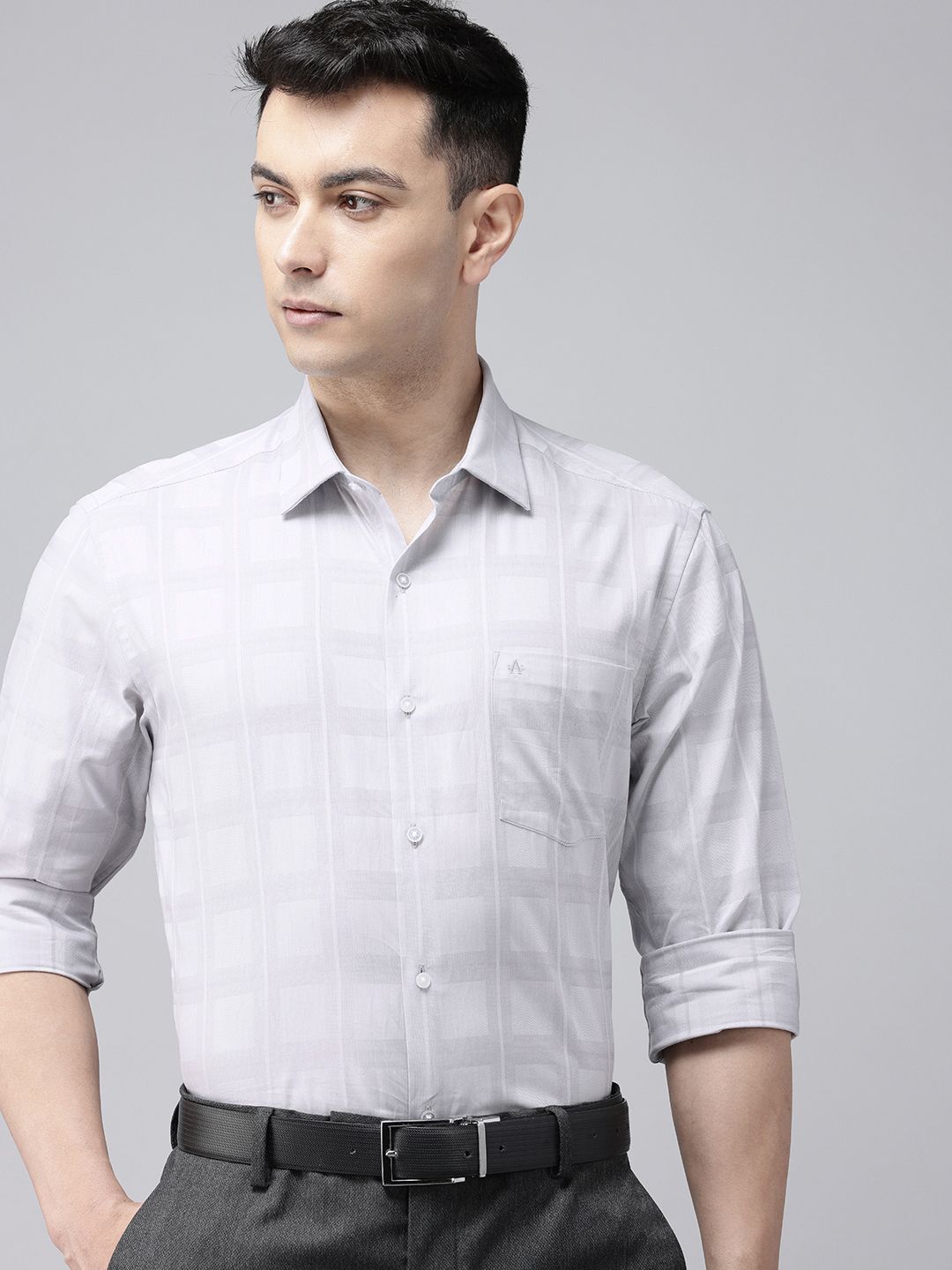 Arrow Manhattan Slim Fit Checked Pure Cotton Formal Shirt